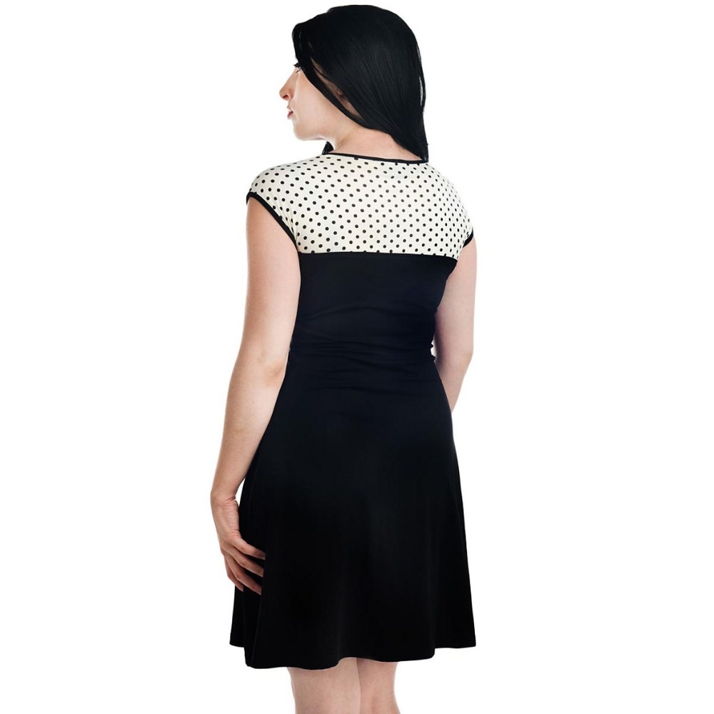Retro Rosebud Polka Dot Sweetheart Dress - Picture 2 of 4